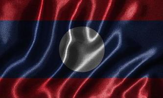 Tapete von Laos-Flagge und wehende Flagge von Stoff.