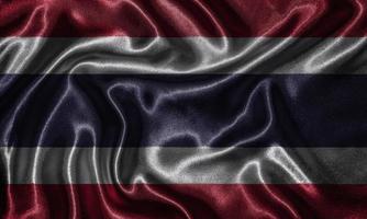 Tapete von Thailand-Flagge und wehende Flagge von Stoff. foto