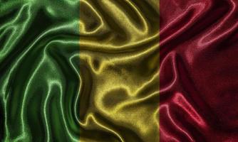 Tapete von Mali Flag und wehende Flagge von Stoff. foto