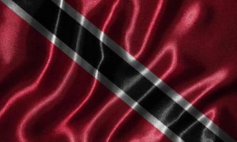 Tapete von Trinidad and Tobago Flag und wehende Flagge von Fabric.