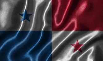 Tapete von Panama-Flagge und wehende Flagge von Stoff.