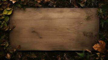 Holz Natur Tafel braun oben Aussicht ai generiert foto