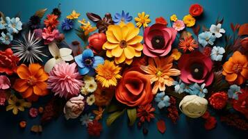Blumen- bunt Blume Hintergrund kunstvoll ai generiert foto