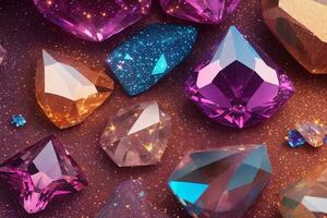 Kristall Diamant Hintergrund, Kristall Edelstein Hintergrund, Kristall Diamant Hintergrund, Kristall Diamant Textur, ai generativ foto