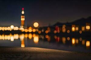 Foto Hintergrund das Himmel, Nacht, das Stadt, das Wasser, das Stadt, das Wasser,. KI-generiert