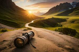 Foto Hintergrund das Straße, Berge, Landschaft, Landschaft Fotografie, Landschaft Fotografie, Landschaft Fotografie, Landschaft. KI-generiert