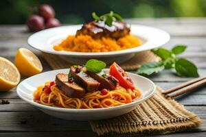 Chinesisch Essen Rezepte zum das ganze Familie. KI-generiert foto