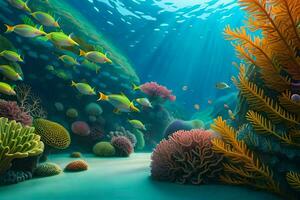 das unter Wasser Welt von das Koralle Riff. KI-generiert foto
