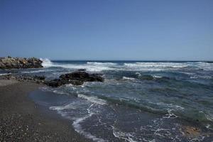 Strand frangokastello in kreta griechenland moderner sommerhintergrund foto