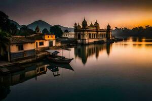 das golden Tempel durch Rajesh Kumar - - Stadt, Natur, Wasser, Sonnenaufgang, Sonnenaufgang. KI-generiert foto