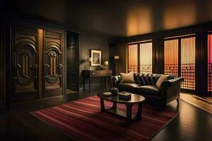 das großartig Gatsby Suite beim das Ritz Carlton. KI-generiert foto
