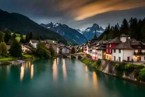 das schön Stadt, Dorf von altenburg im das schweizerisch Alpen. KI-generiert foto