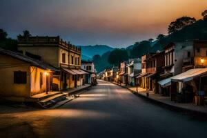 ein Straße im das Dorf von Vietnam. KI-generiert foto