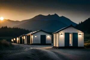 Foto Hintergrund das Himmel, Berge, Sonnenuntergang, das Meer, das Meer, das Meer, Die. KI-generiert