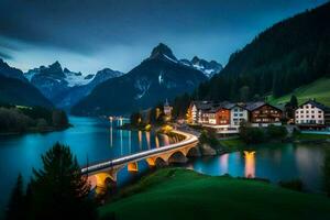 das Dorf von Alpbach, Schweiz. KI-generiert foto