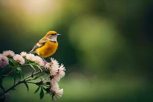 Foto Hintergrund das Vogel, Blumen, das Sonne, das Vogel, das Vogel, das Vogel,. KI-generiert