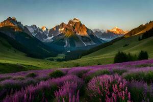 das Blumen von das Berge. KI-generiert foto