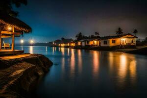 Foto Hintergrund das Himmel, Wasser, Strand, das Mond, das Mondlicht, das Mondlicht. KI-generiert