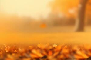 ai generiert. Baum golden Orange Ahorn Blätter mit verschwommen Hintergrund von Herbst Park. foto