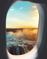 Blick aus dem Flugzeugfenster foto