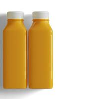 Orange Saft oder Smoothie Saft Flasche Illustration 3d machen foto