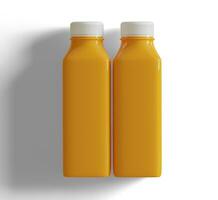 Orange Saft oder Smoothie Saft Flasche Illustration 3d machen foto