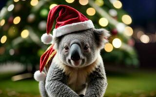 Koalas Weihnachten Feier festlich Geist im das wild ai generiert foto