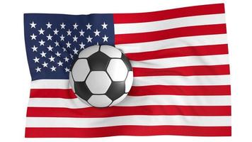 Weltflagge mit Fußball foto