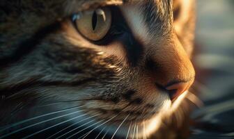 fesselnd Nahansicht von ein Katze Auge mit Wasser Betrachtung Erstellen mit generativ ai Werkzeuge foto