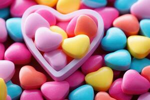 Valentinsgrüße Süßigkeiten Herzen isoliert. ai generiert foto