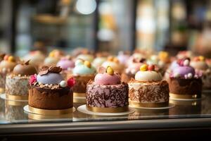 Innerhalb ein Gourmet Bäckerei Ostern Leckereien sind Sein schön angezeigt ai generativ foto