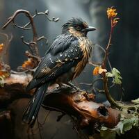 schwarz Vogel Tier Bild, ai generiert foto