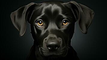 schwarz Labrador Retriever Nahansicht Gesicht Foto, ai generiert foto
