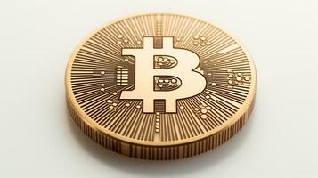 Bitcoins auf das Tisch, Kryptowährung Hintergrund Bild, ai generiert foto