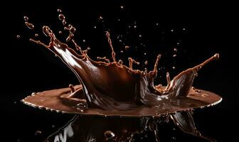 heiß Schokolade Tropfen machen das perfekt Geschenk zum Schokoladenliebhaber Erstellen mit generativ ai Werkzeuge foto