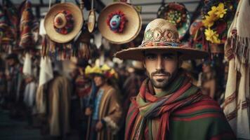 spanisch Erbe Monat, feiern Kultur durch ai generativ foto