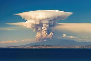 Natur Katastrophe vulkanisch Eruption ai generiert foto