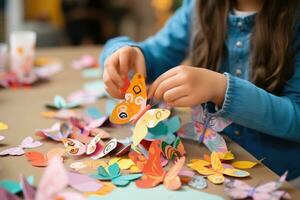 bunt Papier Schmetterling. ai generiert foto