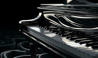 schön gefertigt großartig Klavier mit ein einzigartig gebogen Klaviatur. Erstellen mit generativ ai Werkzeuge foto