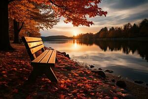 zuletzt schön Herbst Landschaft ai generiert foto