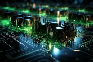 abstrakt Technologie elektronisch Schaltkreis Tafel ai generiert foto