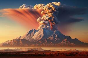 Natur Katastrophe vulkanisch Eruption ai generiert foto