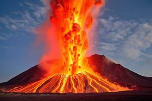 Natur Katastrophe vulkanisch Eruption ai generiert foto