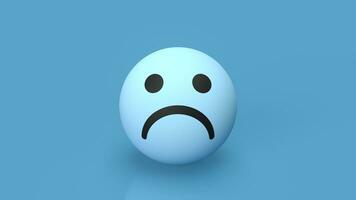 das traurig Emotion auf Ball zum Blau Montag Konzept 3d Rendern foto