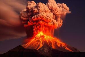 Natur Katastrophe vulkanisch Eruption ai generiert foto