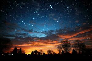 Himmel beim Nacht Situation ai generiert foto