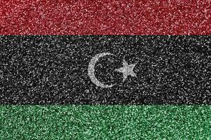 Libyen Flagge abgebildet auf viele klein glänzend Pailletten. bunt Festival Hintergrund zum Party foto
