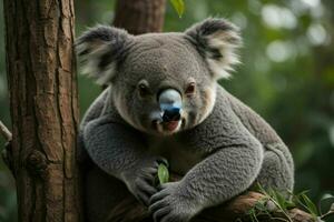 Koala im ein Baum. Hintergrund. ai generativ Profi Foto