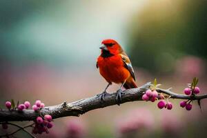 Foto Hintergrund Vogel, das Frühling, Blumen, das Vogel, das Vogel, das Vogel, Die. KI-generiert