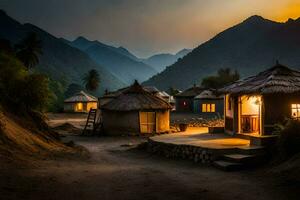 das Dorf von Person, Nepal. KI-generiert foto